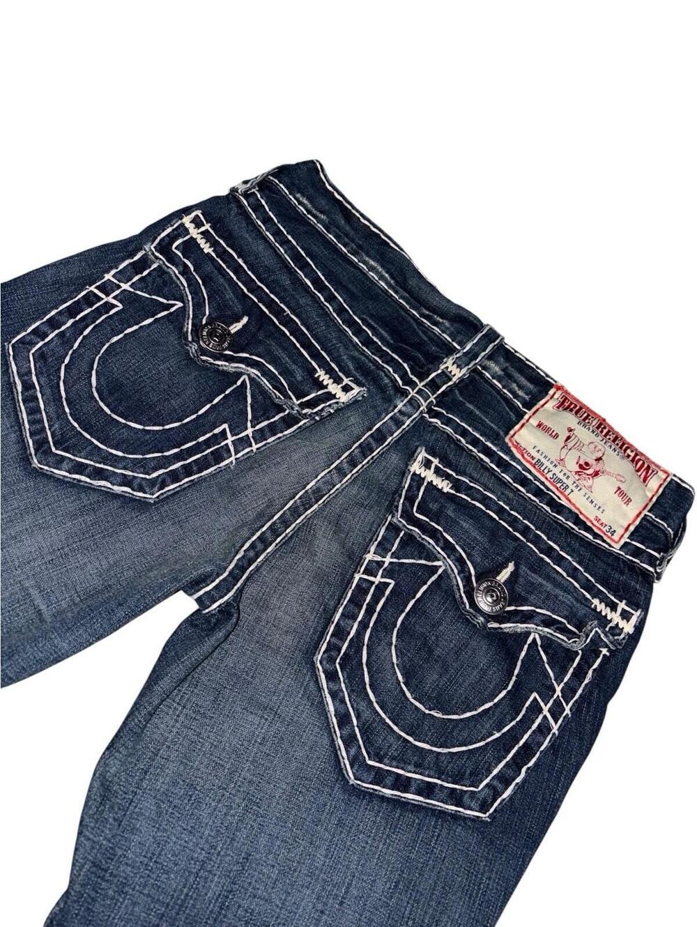 Fits 32x30.5 True Religion Billy Super T Bootcut Rope Stitch Horseshoe Logo Jeas